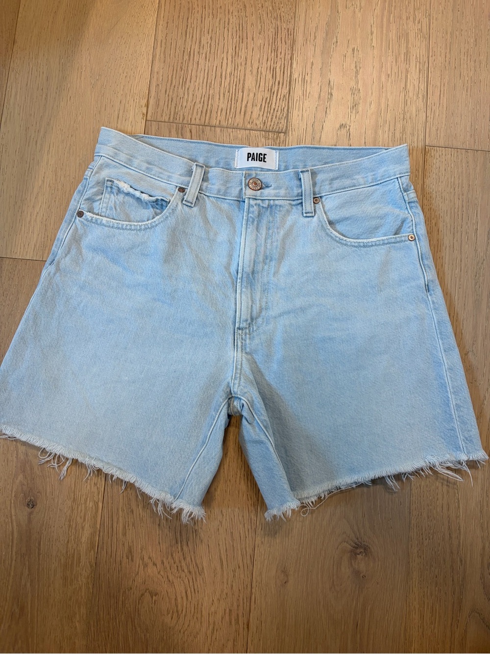 PAIGE Archie Light Wash Denim Jean Shorts - Picture 6 of 6